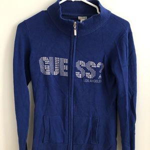 Guess Blue Zip Up with Logo